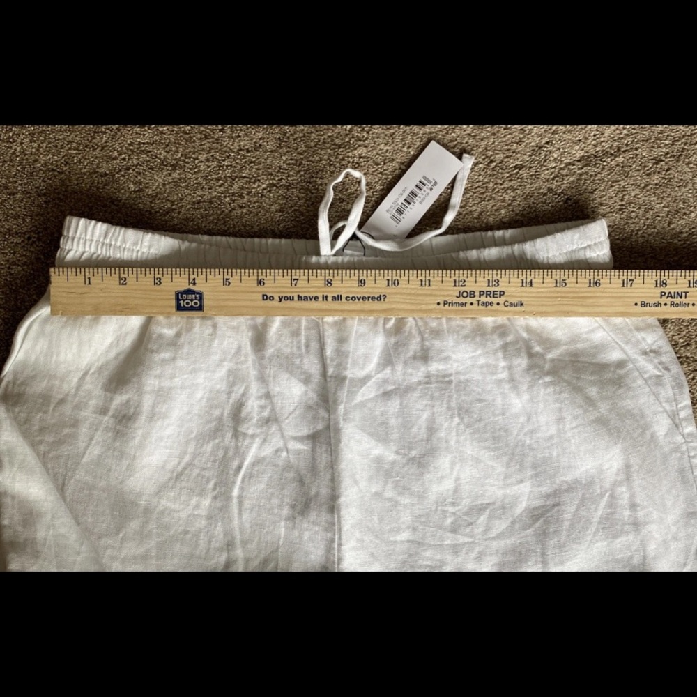 NWT Women’s The Drop Bonni Wide Leg Linen Pants. Size Large. White. Drawstring - Picture 4 of 6